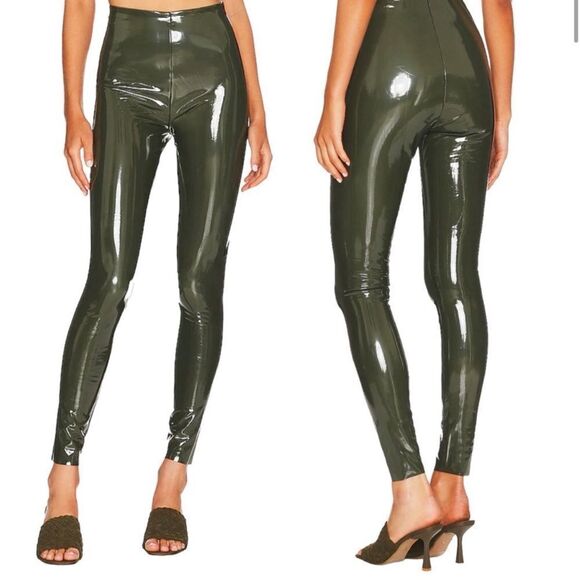 NWT Commando Patent Leather Leggings Olive Medium - Picture 1 of 2